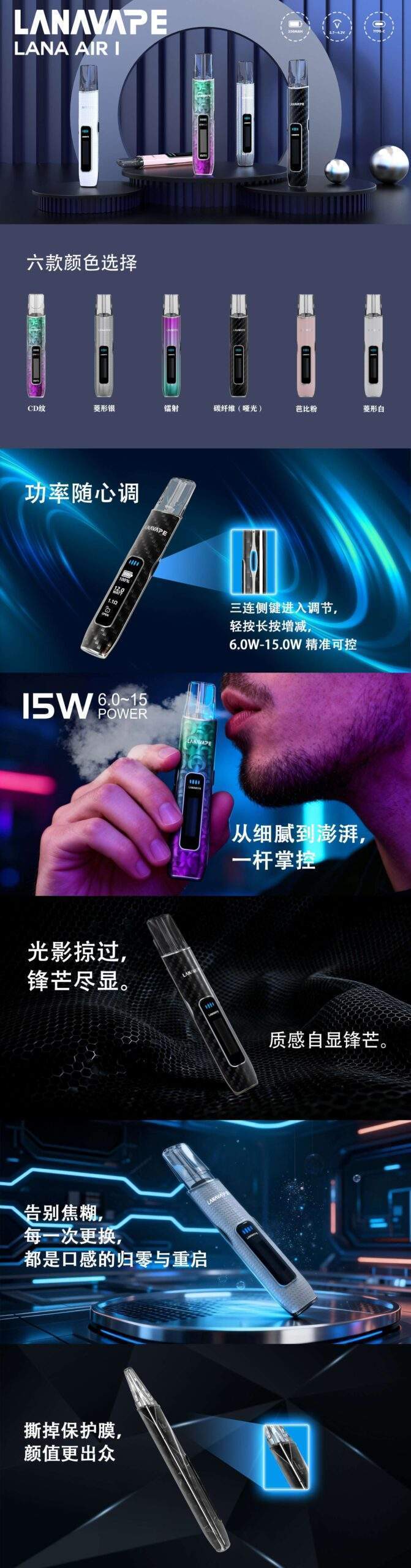 LANA AIR 鐳射款主機:支援 RELX 一代煙彈可調功率設備 LANA AIR 鐳射款主機:支援 RELX 一代煙彈可調功率設備